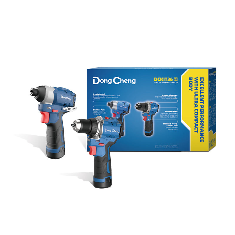 DongCheng 充電式孖批(鋰12V)(2.0Ahx2) (DCJZ1250+DCPL04-8) DCKIT36BK