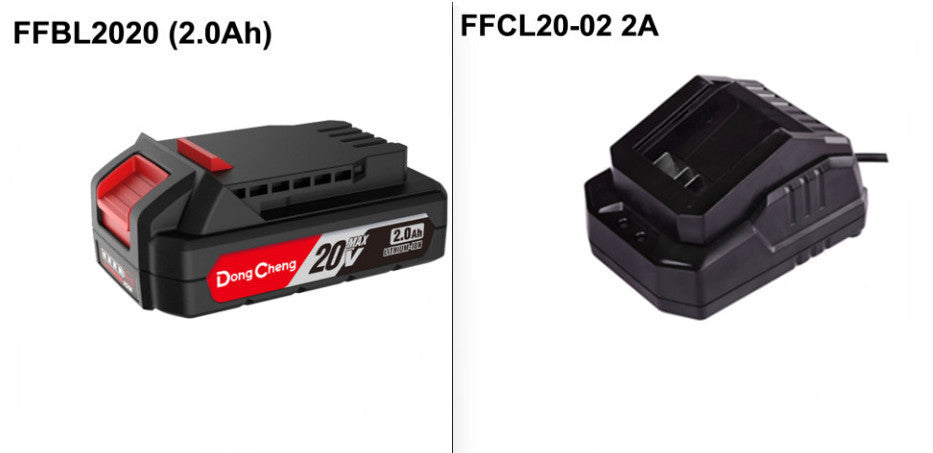 DongCheng 2.0Ah鋰20V電池+2A充電器套裝 FFBL2020+FFCL20-02 (拆機冗包裝)
